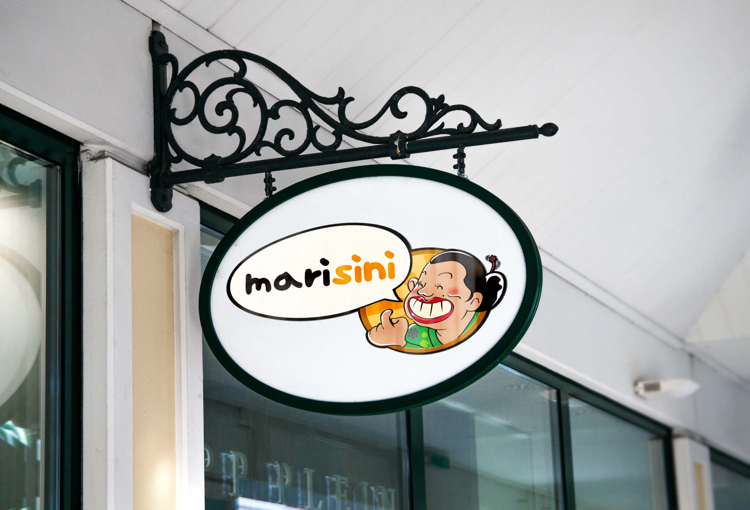 Hanging Wall Sign MockUp 2